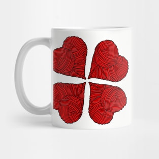 Yarn heart pattern Mug